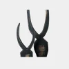 AGED BLACK HORN CLOSE UP 2 Pair of Horns Aged Black