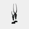 AGED BLACK HORN PAIR Pair of Horns Aged Black