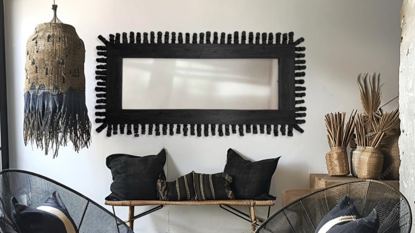 white steel mirror